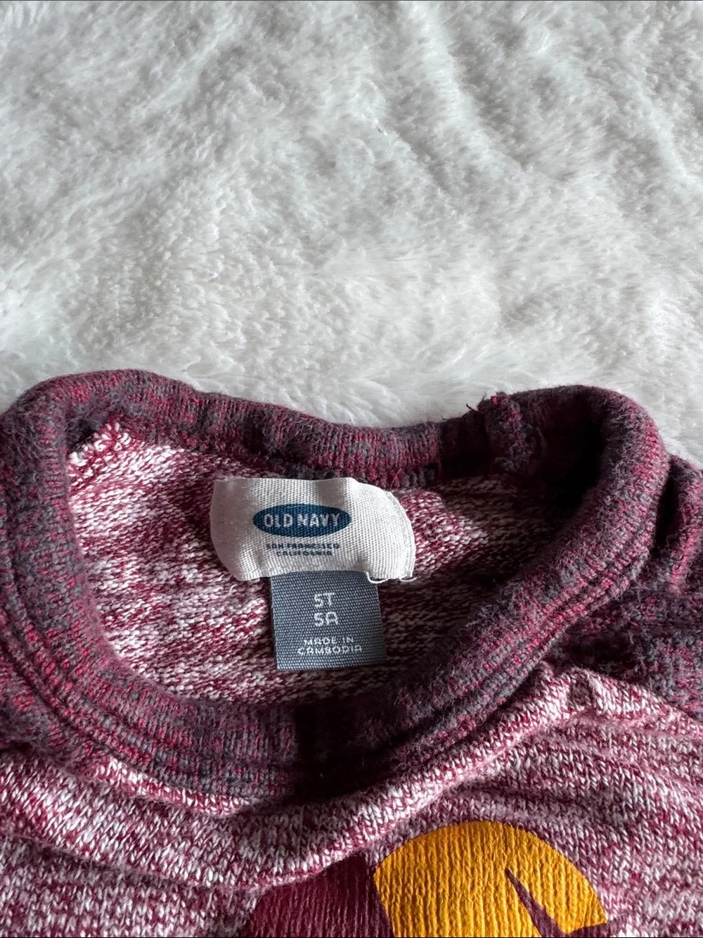Old Navy Burgundy & Pink 'Explore' Graphic Pullover Sweatshirt